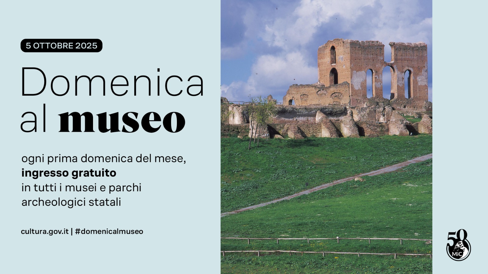 Domenica al museo nel Parco Archeologico dell'Appia Antica - 5 ottobre 2025